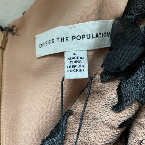 **Dress the Population** Sidney Plunging Gown Sleeveless Floral Large NWT - Picture 5 of 8